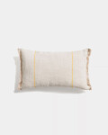Almohadón Lidore de lino beige con rayas a contraste amarillo 30 x 50 cm Almohadón Lidore de lino beige con rayas a contraste amarillo 30 x 50 cm