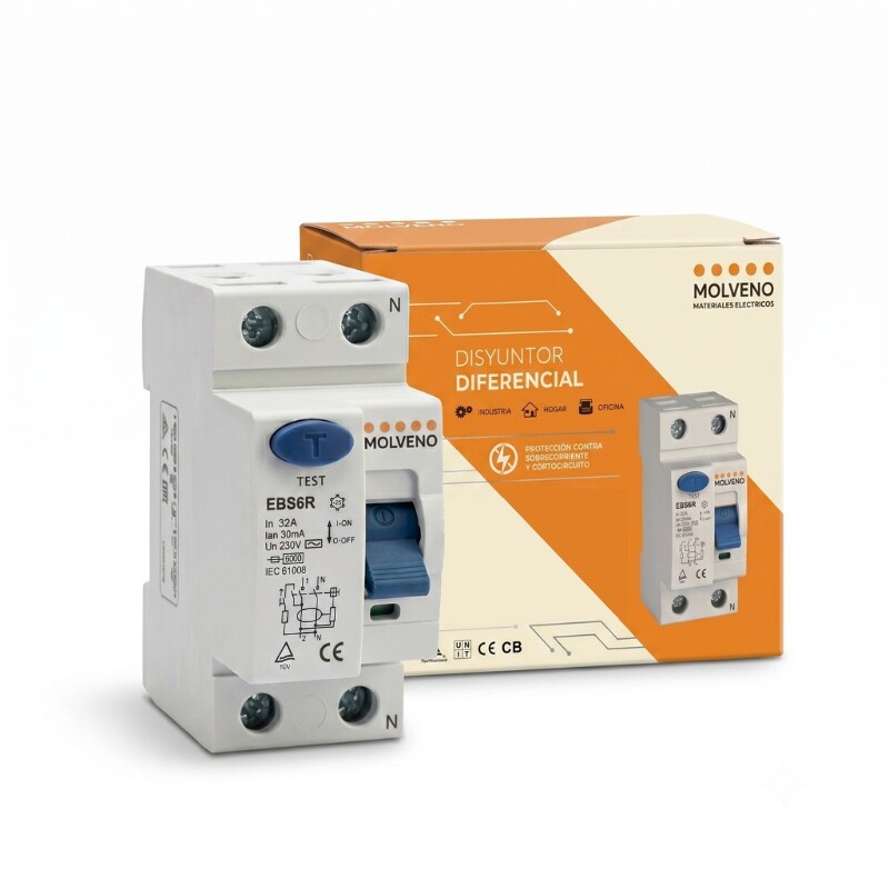 INTERRUPTOR DISYUNTOR DIFERENCIAL Interruptor Disyuntor Diferencial 2P 32A 30mA