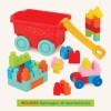 Bloques de construccion 54 pcs en vagon con ruedas 18m+ Bloques de construccion 54 pcs en vagon con ruedas 18m+