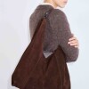 Bolso The Shopping en cuero gamuza Chocolate Niquel