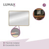 Espejo Horizontal Lumax Suleban c/marco y luz 90x70cm Dorado