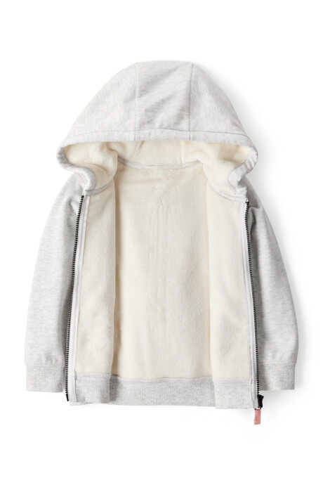 Campera de algodón con forro polar, gris Sin color