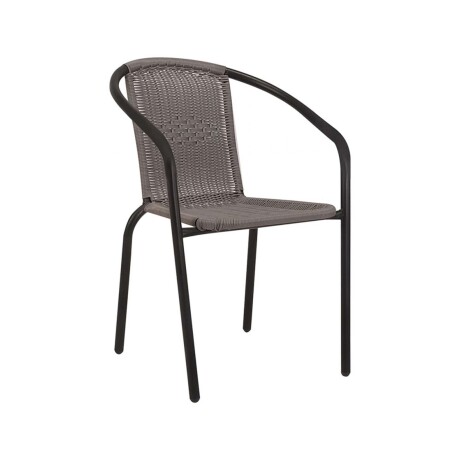 SILLA DE EXTERIOR RATTAN-SINTETICO-Y-ACERO MARRON UBUD