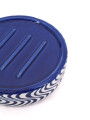 JABONERA CERAMICA ONDAS AZUL