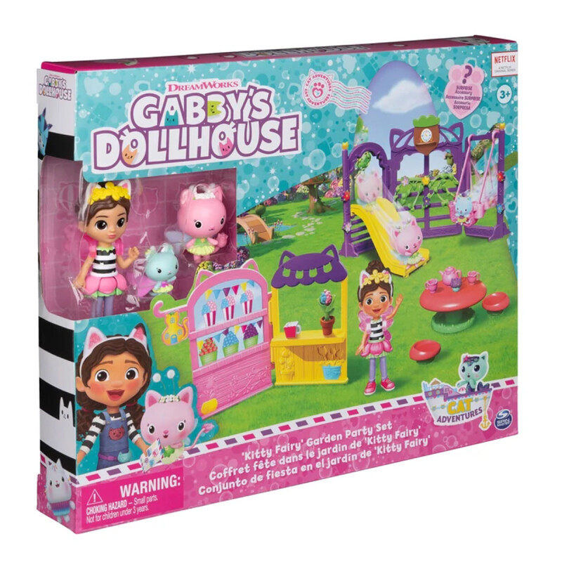La Casa de muñecas de Gabby juego de fiesta en el jardín de hadas con gatitos La Casa de muñecas de Gabby juego de fiesta en el jardín de hadas con gatitos