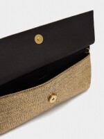 Bolso De Fiesta Sobre Efecto Rafia dorado