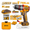 TALADRO ATORNILLADOR C/PERCUTOR 76NM A BATERIA BRUSHLESS 20V P20S C/ BAT Y CARGA TALADRO ATORNILLADOR C/PERCUTOR 76NM A BATERIA BRUSHLESS 20V P20S C/ BAT Y CARGA
