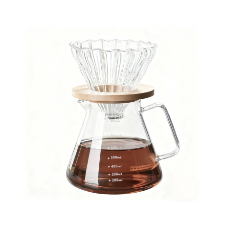 Cafetera Goteo 800 ml Borosilicato y Bambú Cafetera Goteo 800 ml Borosilicato y Bambú