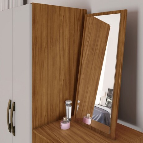 CÓMODA CAJONERA GUARDARROPA 3 CAJONES 2 PUERTAS CON ESPEJO CAFE