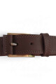 Cinturón de cuero vacuno jeanero de 3.5cm Chocolate