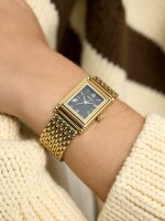 Reloj Cuadrado Con Pulsera De Acero Inoxidable dorado