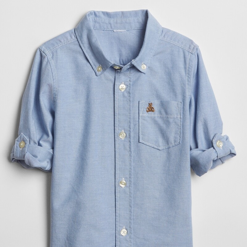 V-OXFORD WOVEN TOP BLUE OXFORD 6-12M WHITE000