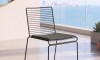 Silla De Exterior Metal con almohadón Apilable Negro