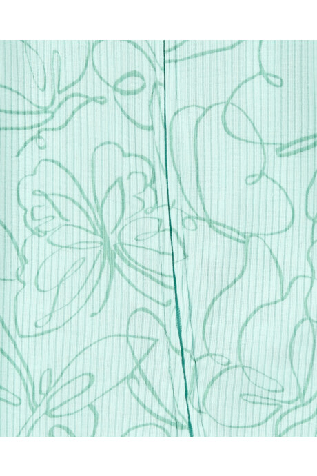 Pijama una pieza de algodón térmico con pie, diseño mariposas Sin color