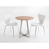 MESA COMEDOR REDONDA - TAPA MADERA CLARA - PIE EN METAL BLANCO OPACO - 70cms MESA COMEDOR REDONDA - TAPA MADERA CLARA - PIE EN METAL BLANCO OPACO - 70cms