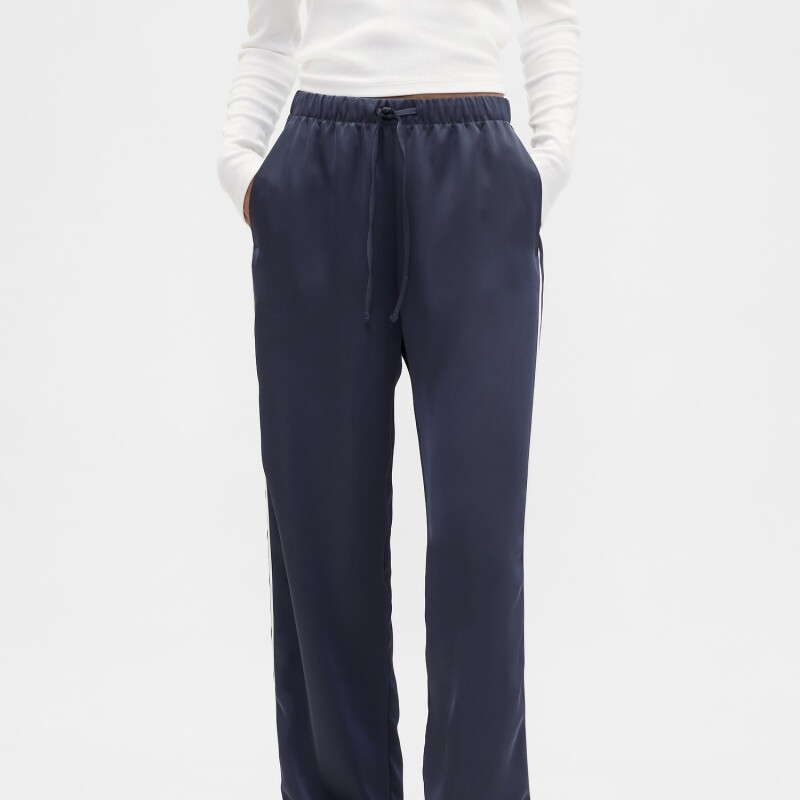 V-SATIN STRAIGHT PO SIDE STRIPE VINTAGE NAVY