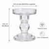 Candelabro Portavelas de Vidrio Transparente 8.6cm Candelabro Portavelas de Vidrio Transparente 8.6cm