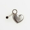 Llavero Heart en cuero metalizado Plata