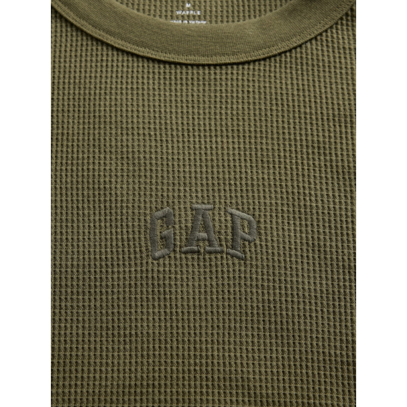 V-FRCH LS WAFFLE MINI LOGO CREW ARMY JACKET GREEN