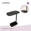 Mesa auxiliar Lumax de arrime MDF símil mármol para living Mesa auxiliar Lumax de arrime MDF símil mármol para living