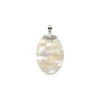 Dije Oval - Plata 925 - Nacar - CP6585 conpiedra