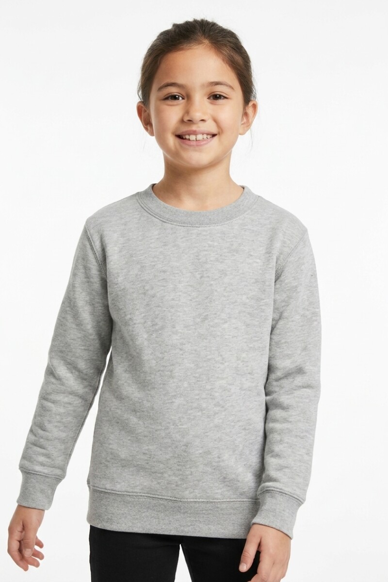 Buzo deportivo básico escote redondo - UNISEX Gris melange claro
