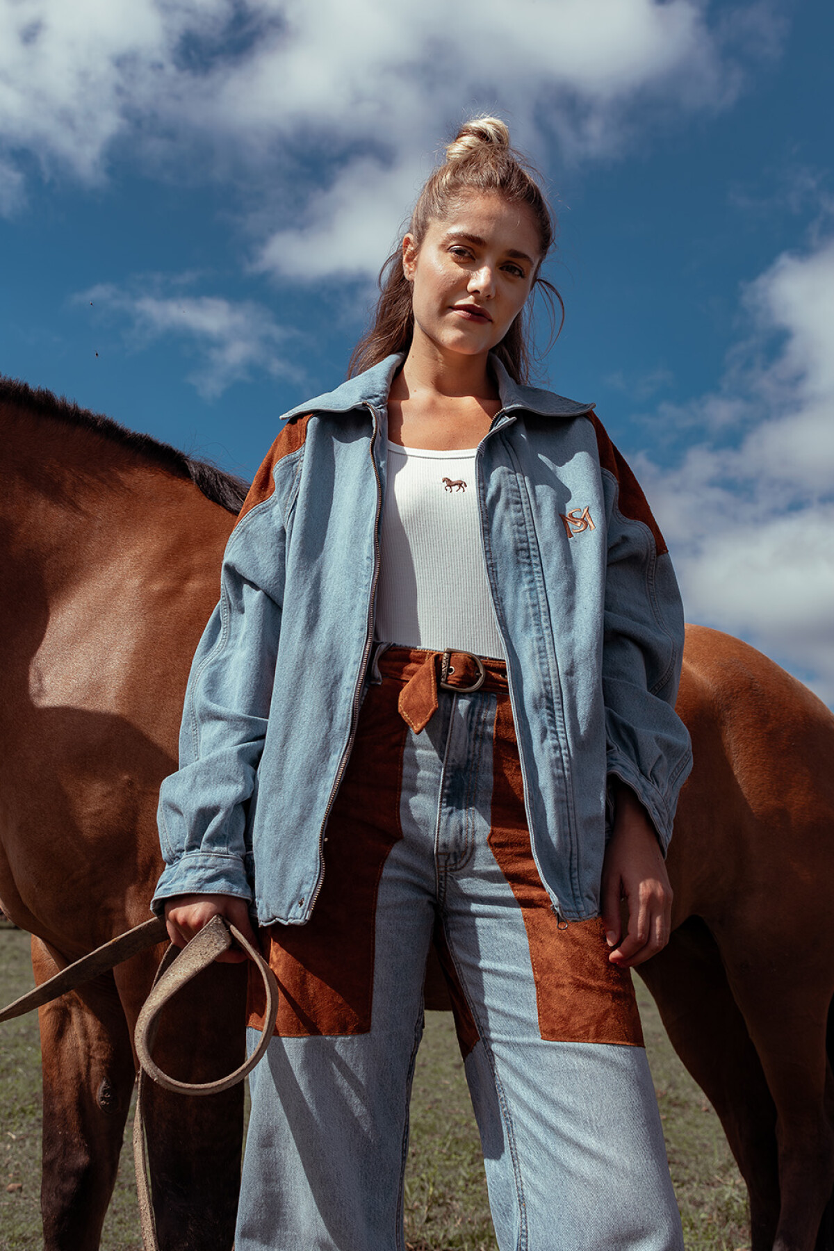 Leather Rockstar Celeste / Habano