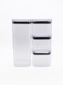 RECIPIENTE DE ALMACENAJE HERMETICO SET X 4 TRANSPARENTE