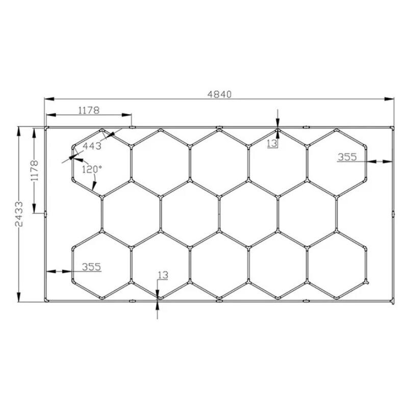 LUMINARIA DE TECHO HEXAGONAL T5 - FRIA Luminaria De Techo Hexagonal T5 Fria