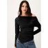 BLUSA ML FEM PRETO ESCURO