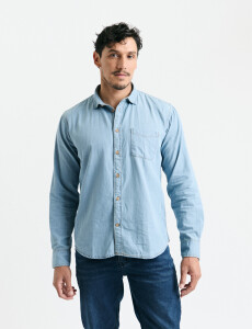 012468 CAMISA TIPO JEAN HARRY Celeste