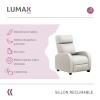 Sillón Reclinable Charlton Butaca Sofa Living Blanco