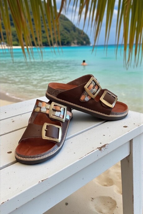 Sandalias ISHA Línea Ottenta Chocolate Con Arte Sandalias ISHA Línea Ottenta Chocolate Con Arte