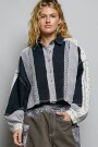 CHAQUETA DENIM ENCAJE Negro