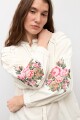 Camisa bordado floral crudo