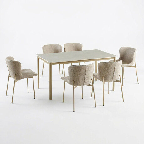 JUEGO DE COMEDOR METAL-Y-PIEDRA YANN