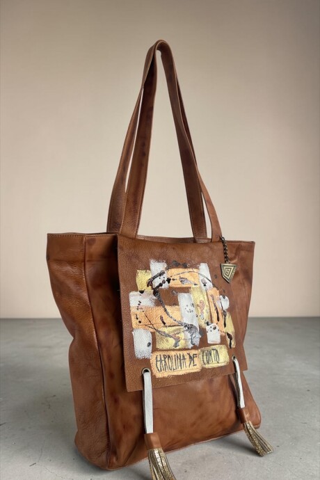 Cartera NIZA Línea Ottenta Cuero Terra Y Arte Pintado A Mano Cartera NIZA Línea Ottenta Cuero Terra Y Arte Pintado A Mano