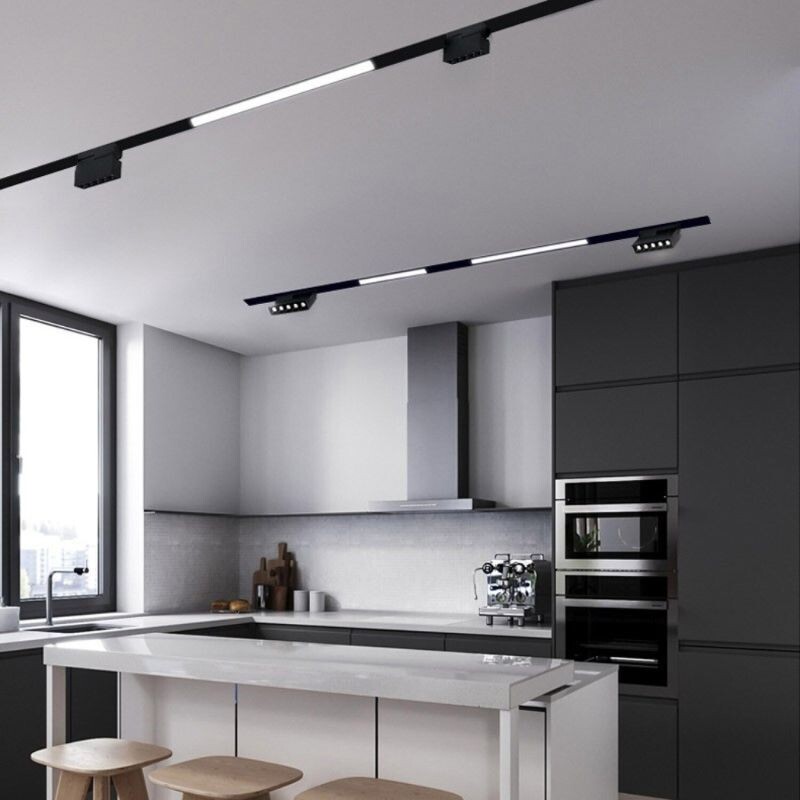 RIEL DE EMBUTIR ELECTRIFICADO 2M 2 VÍAS RIEL ELECTRIFICADO 2 VIAS EMBUTIR NEGRO