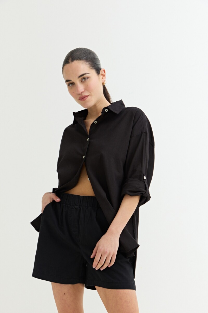 Camisa lisa básica NEGRO