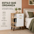 Aparador ComboHome Nórdico 54cm 2 Cajones Estantes Laterales Blanco 1