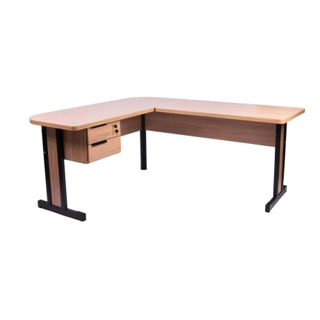 ESCRITORIO ESQUINERO MDP-Y-METAL MARRON ITAUPA