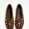 Mocasín Louise en cuero gamuza Chocolate