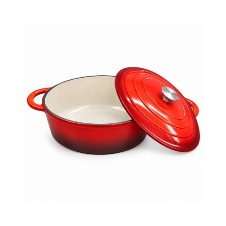 OLLA OVALADA DE HIERRO FUNDIDO FIRE KING 27 CM ROJA OLLA OVALADA DE HIERRO FUNDIDO FIRE KING 27 CM ROJA