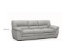Sillon Livintus 3 Cuerpos Cuero Natural Hielo