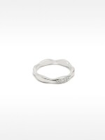 Anillo De Onda Con Circonitas – Plata De Ley 925 plateado