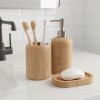 Set accesorios de baño de bambú con dispensador Set accesorios de baño de bambú con dispensador