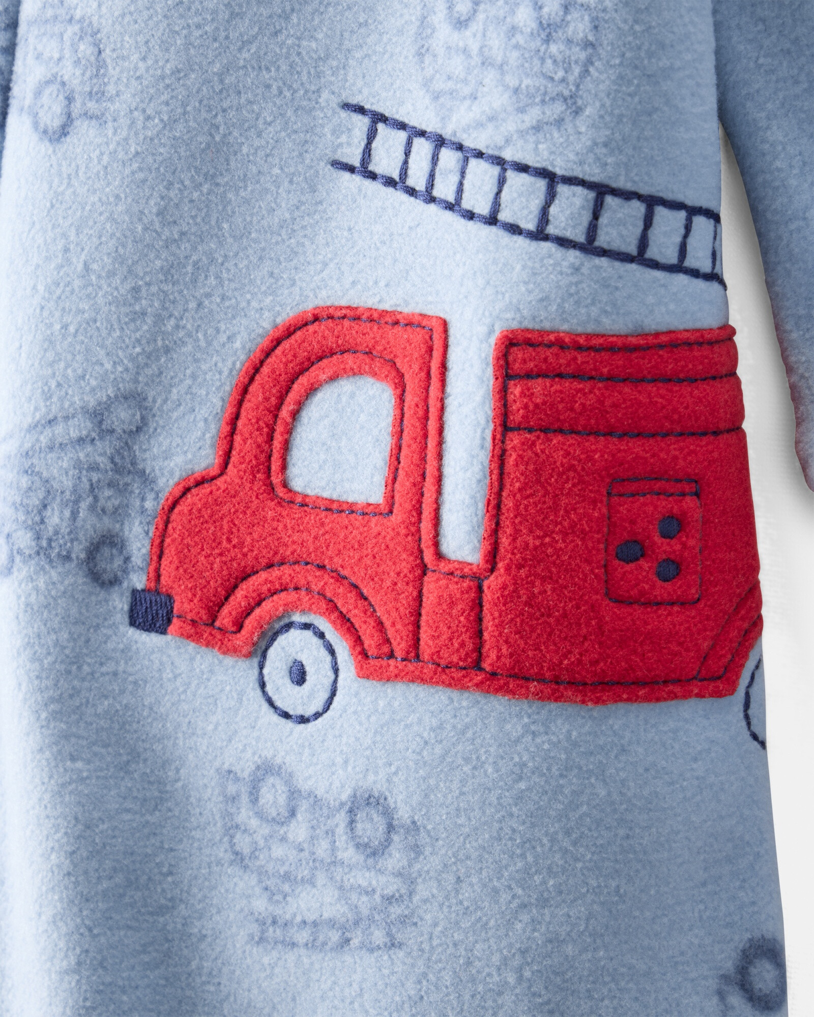 Pijama una pieza de micropolar, con pie, diseño bomberos Sin color