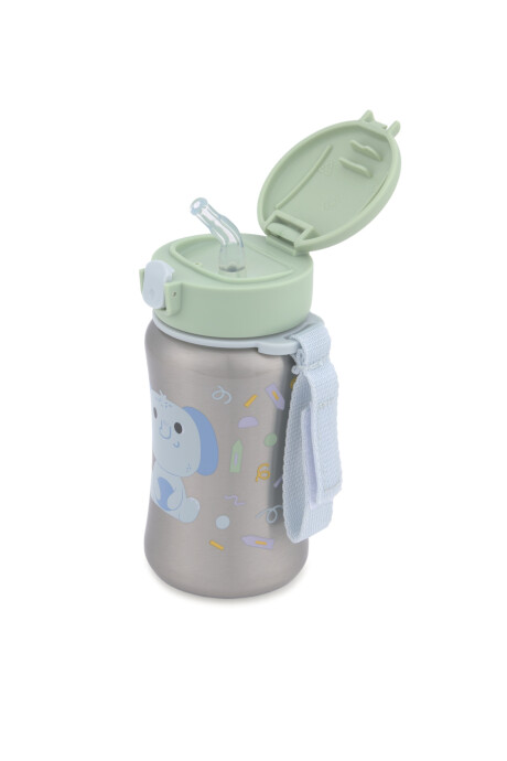 Botella de acero inoxidable con sorbito, diseño elefante Botella de acero inoxidable con sorbito, diseño elefante