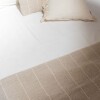 Manta para sillón y cama algodón Rayas Greige 180 x 130 cm