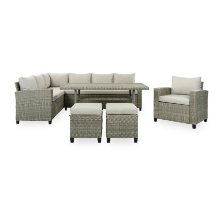SET DE COMEDOR EXTERIOR RATTAN-SINTETICO NATURAL-BEIGE HAWAI